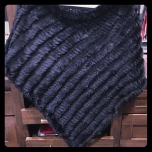 White House Black Market faux fur cape